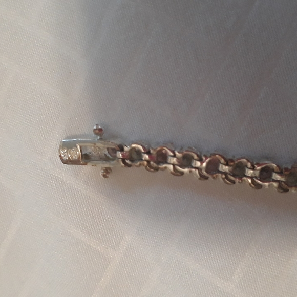 Sterling Silver and Cubic Zirconia Tennis Bracelet - Picture 9 of 10